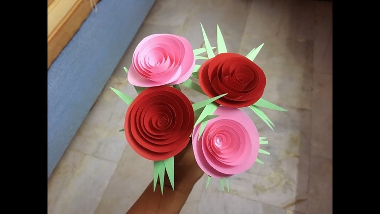 How to Make Paper Rose Flower | DIY-Paper Crafts