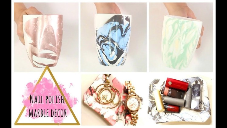 Marble Nail Polish Decor | DIY