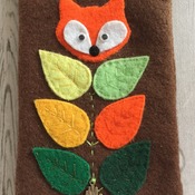 Mobile phone case - iphone6 size Felt soft smart phone case Nature's leaves and cute Foxy