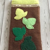 Mobile phone case - iphone6 size Felt soft smart phone case Nature's leaves and cute Foxy