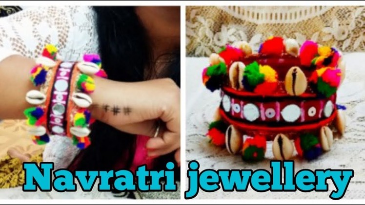 Navratri jewellery, pompom Jewellery , Bangels Making idea,Thread Bangles, Diy bangles , gota Bangel