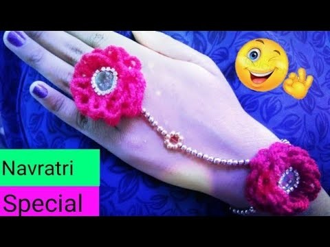Navratri special jewellery | Diy-Finger ring bracelet. handmade elegant ornament for Navratri.Garba
