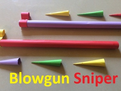 Origami Easy and Strong blowgun with Sniper | How to make a paper blowgun with sniper
