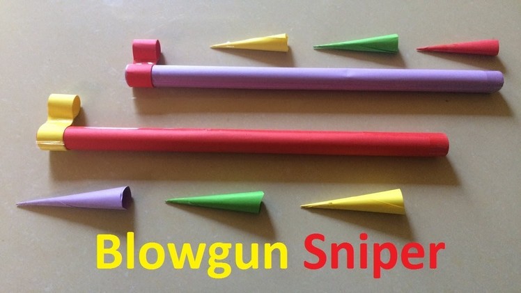 Origami Easy and Strong blowgun with Sniper | How to make a paper blowgun with sniper