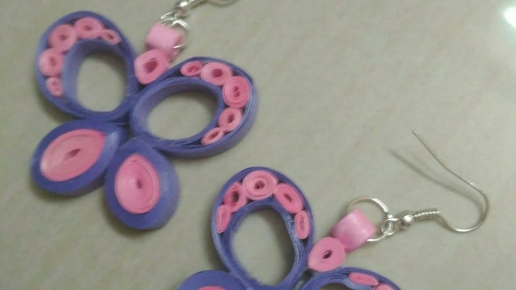 Paper quilling earrings I Butterfly quilling earrings I How to make paper quilling earrings at homeI