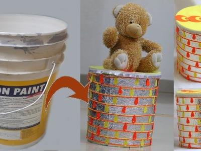 Best out of waste.DIY. New idea. Made a toy box.Reuse of Waste paint bucket