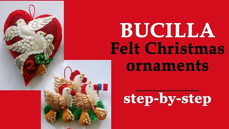 Bucilla felt Christmas ornaments step-by-step. DIY. I lost the chart!