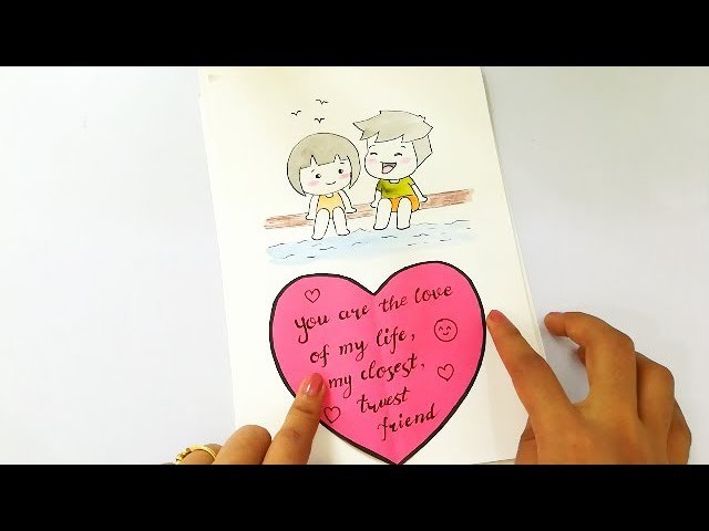 Cutest couple illustrations with love notes DIY gift for lover