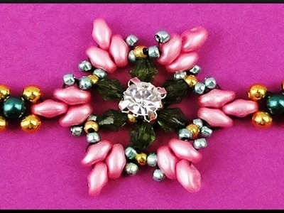 DIY | Beaded Flower Twin Beads Bracelet | Jewelry | Blumen Perlen Armband mit Twin Beads | Schmuck