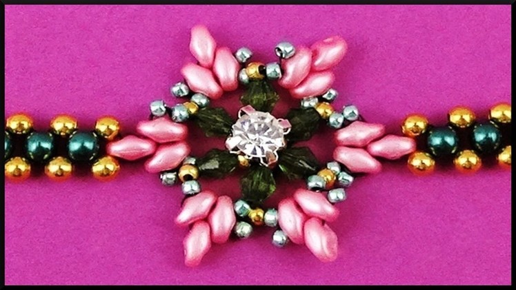 DIY | Beaded Flower Twin Beads Bracelet | Jewelry | Blumen Perlen Armband mit Twin Beads | Schmuck