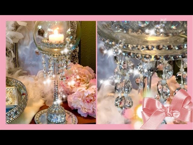 ~ DIY ~ Dollar Tree Glam Chandelier Candle Holder - Room Decor