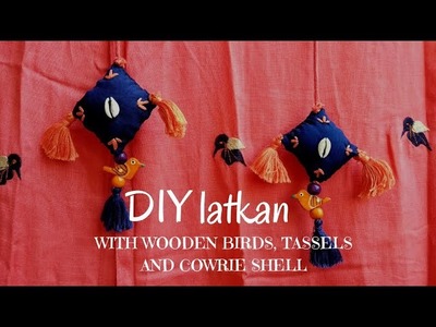 DIY.Easy Pillow Latkan for lehanga,kurti,saree or Blouse with tassels,bird motif & cowrie shell