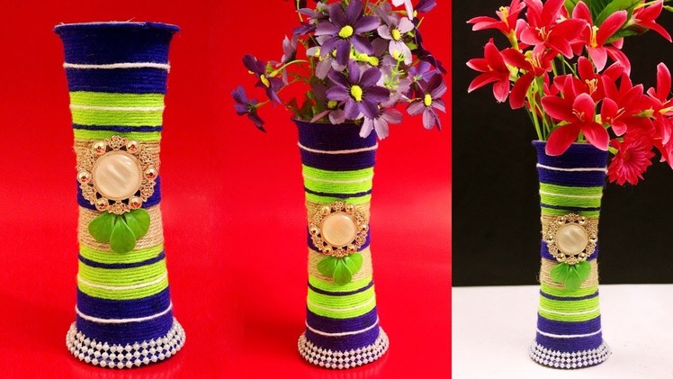 DIY - Flower Vase out of Disposable Plastic Glass - Best Out of Waste Craft Idea - Recycled Craft