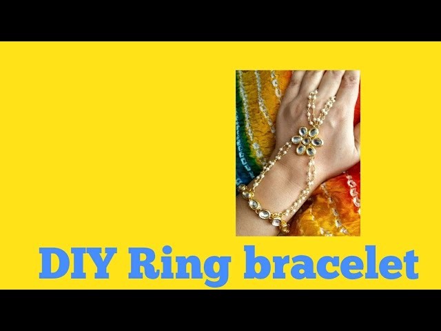 DIY How to make kundan bridal hand harness.ring bracelet.hathphool jewellery making in home