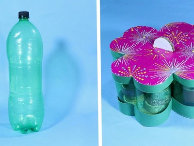 DIY Plastic Bottle Organizer | Best Out Of Waste | Amazing Way To Reuse Plastic Bottle | Basic Craft