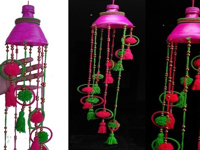DIY, Plastic Bottle Wall Hanging wind chime Recycled bottle  wall hanging, wind chimes with waste