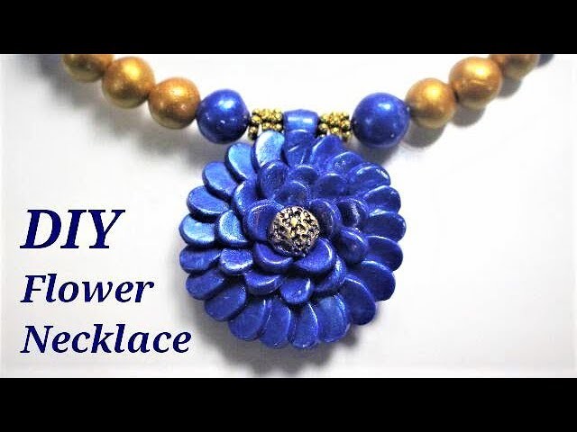 DIY Polymer Clay Flower Neckace | Jewellery Making Tutorial