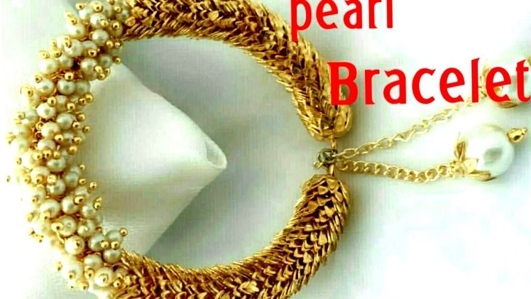 Diy simple & easy Bridal pearl bracelet || party wear bracelet || adjustable || designer bracelet||