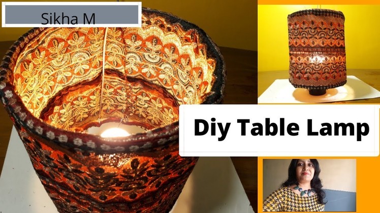 Diy Table Lamp |  Making of a Lamp Shade | Home Decor | Designing a Table Lamp | Sikha M