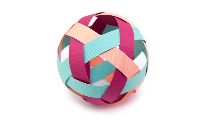 Easy Kirigami Ball Decoration Tutorial - Paper Weaving - Paper Kawaii