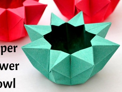 Easy Paper Flower Bowl | Origami | Paper Bowl | Craftsbyanu