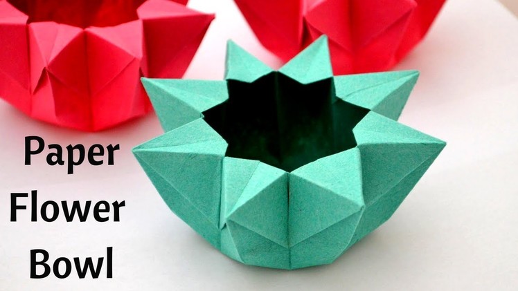 Easy Paper Flower Bowl | Origami | Paper Bowl | Craftsbyanu