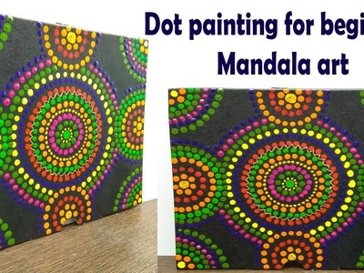 Mandala dot art painting | easy DIY | things to do when you get bored | dot art | Mandala art