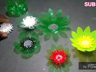 DIY: Beautiful Flower.Empty plastic bottle vase making Crafte.Very Simple Flowers vase. Flowers !!