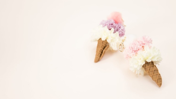 DIY Fluffy Pastel Soft Serve Charm ひとつは持ちたい涼しげアイテム！お花を重ねたソフトクリーム♡