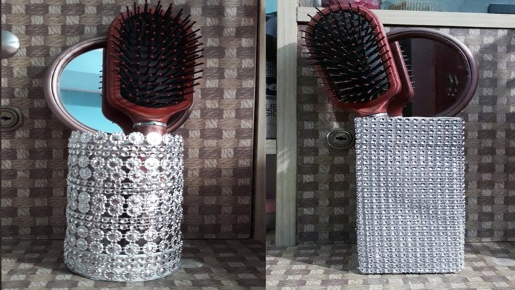 DIY  hairbrush holder.Easy DIY makeup brush holder.Dollar tree crafts ideas.