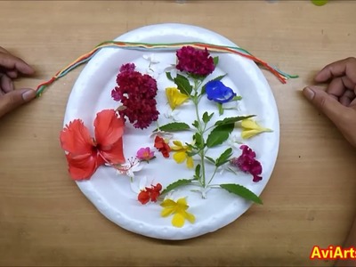 Eco Friendly Rakhi.Handmade Eco Friendly Rakhi. Rakhi Making With Flowers.Rakhi Making Idea.