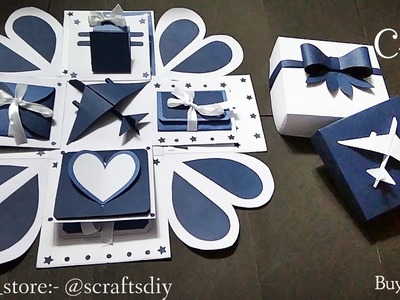 Explosion Box ???? | #4 | Handmade gift ideas | for him | Special gift ideas | S Crafts | Blue & White