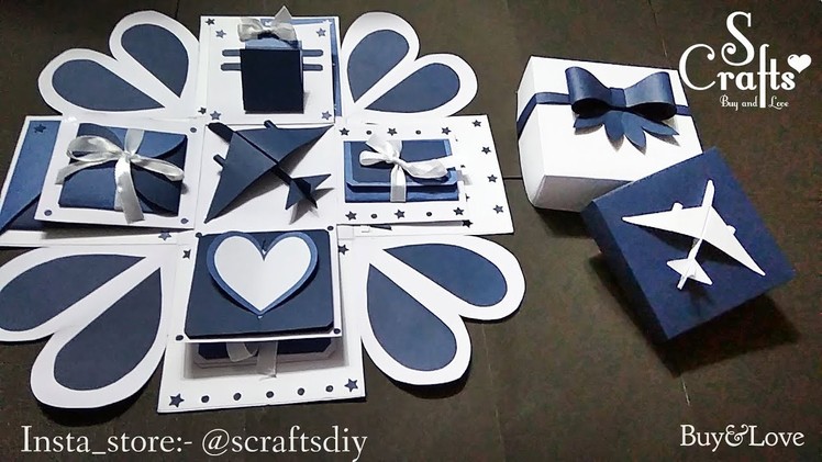 Explosion Box ???? | #4 | Handmade gift ideas | for him | Special gift ideas | S Crafts | Blue & White