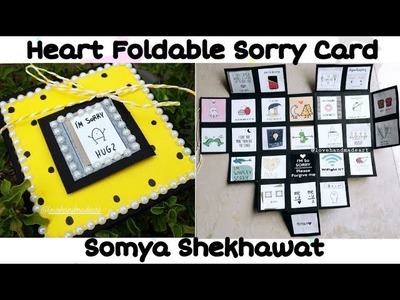 Heart Foldable Sorry card | Mini Card | Pun Card | Gift idea | Love Handmade Art | Somya Shekhawat