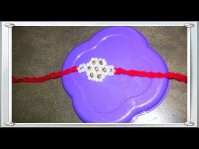 How to make beautiful pearl rakhi at home.handmade rakhi.krishna arts