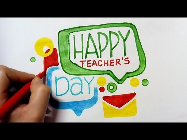 How to make handmade teacher's day greeting card drawing for kids