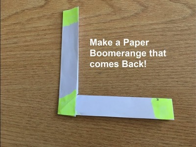 Make an Easy Origami Boomerang in 3 minutes that comes back!