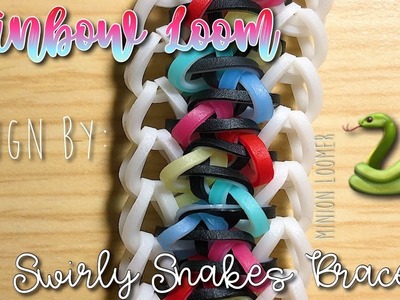 Rainbow Loom Swirly Snakes Bracelet ||Hook Only|| Minion Loomer