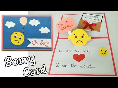Sorry Card. Sorry Card for Friend.Pop Up Sorry Card.Handmade Pop Up Sorry Card Making