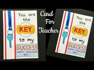Teacher's Day Card.Simple and Easy Card for Teacher's Day. Handmade Card for Teacher