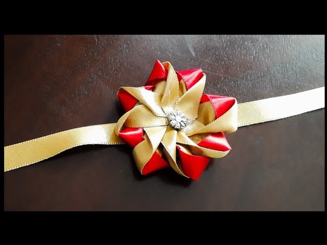 Unique & Easy Ribbon flower Rakhi | Handmade Rakhi designs