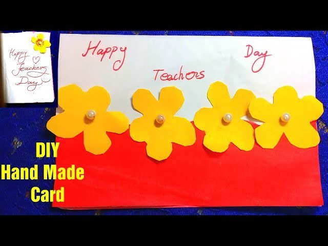 Without Coloured Paper Sheet Handmade Teachers Day Card.Ideas for Teachers Day Gift.DIY Flower Card