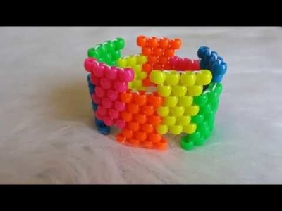 Brick peyote kandi cuff tutorial