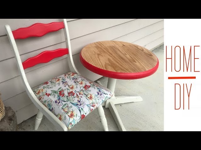 Cute Outdoor Chair and Table Painting DIY Make Over ❤️