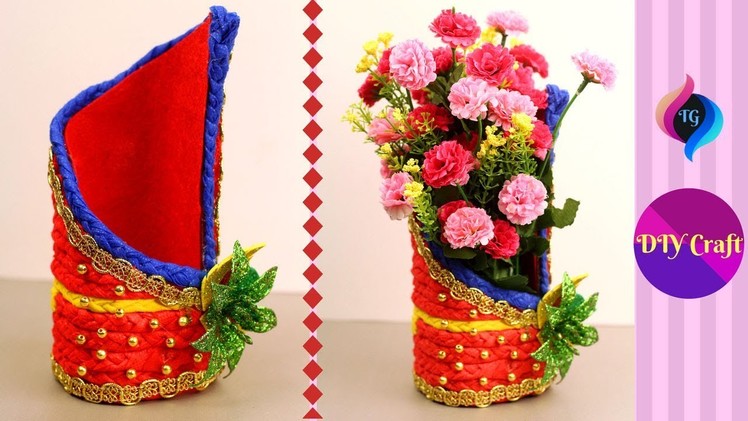 DIY - Best out of waste idea using shopping bag and plastic bottle - Plastic bottle craft