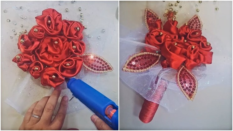 DIY Bridal Bouquet | Easy Ribbon Roses | Wedding DIY Flowers