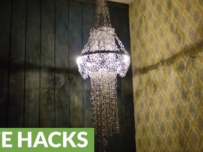 DIY chandelier made from hundreds of can tabs