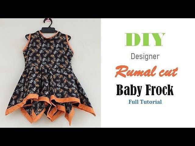 Diy Designer Rumal cut Baby Frock For 1 to 2 year baby girl  Cutting And Stitching Full Tutorial