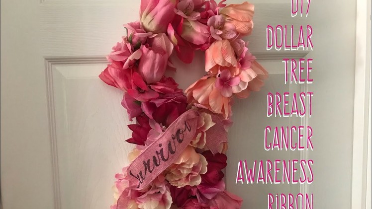 DIY Dollar Tree  Breast Cancer  Awareness Ribbon