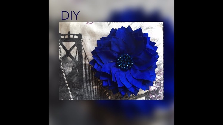 DIY Fabric flower with Glass Cristals